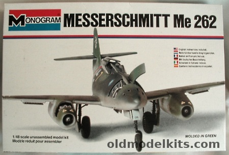 Monogram 1/48 Messerschmitt Me-262 White Box Issue, 5410 plastic model kit